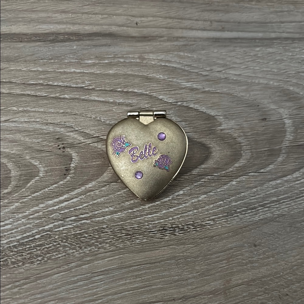 Heart-Shaped Gold Belle Locket Disney trading pin with Purple Accents